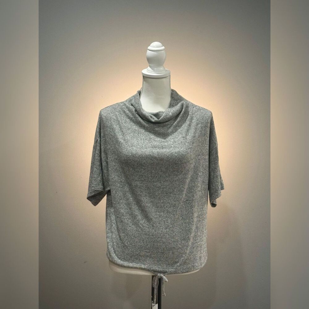 Gray Ginger G Cowl Neck Wide Fit Top Size S EUC